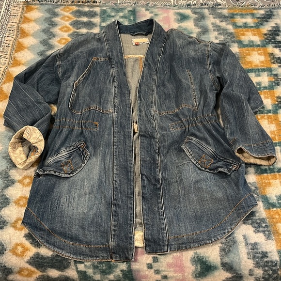 Pilcro Anthropologie Denim Jean Kimono Jacket M - Picture 7 of 10
